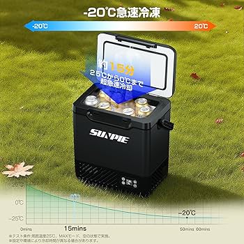 車載冷蔵庫冷凍庫 ポータブル12LAC/DC付き　内蔵バッテリーなし作動確認済み Amazon.co.jp: 【2025最新】SUNPIE 車載冷蔵庫 12L 小型 着脱式